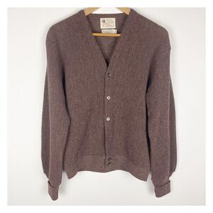 Vintage Staffpro Cardigan Unisex Brown Pure Alpaca Grunge Kurt‎ Cobain knit Golf